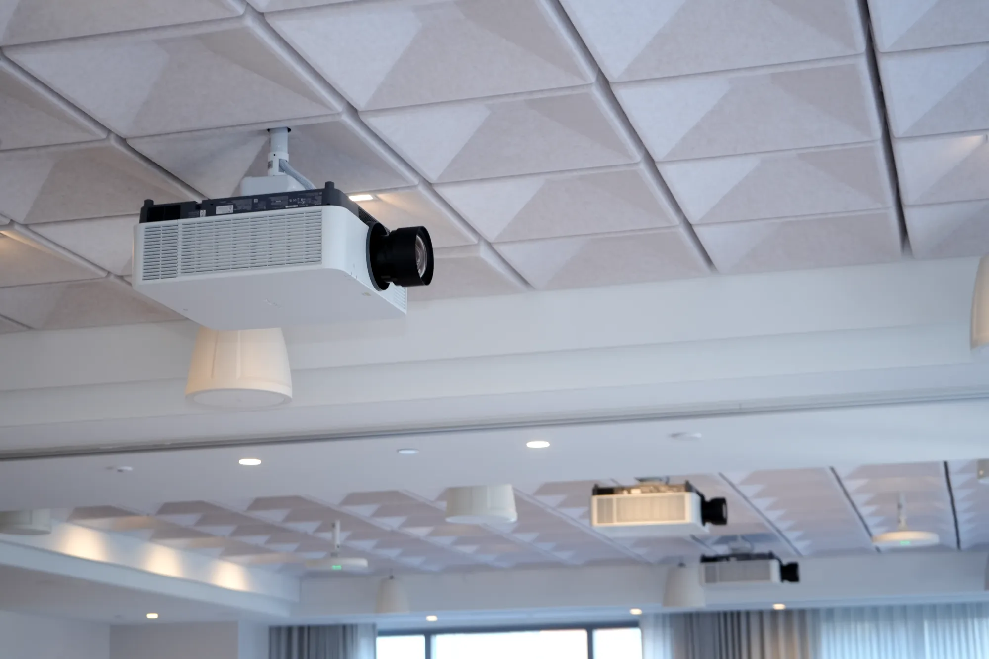 Ceiling-mounted projectors and cameras installed by DIST at 3 Times Square