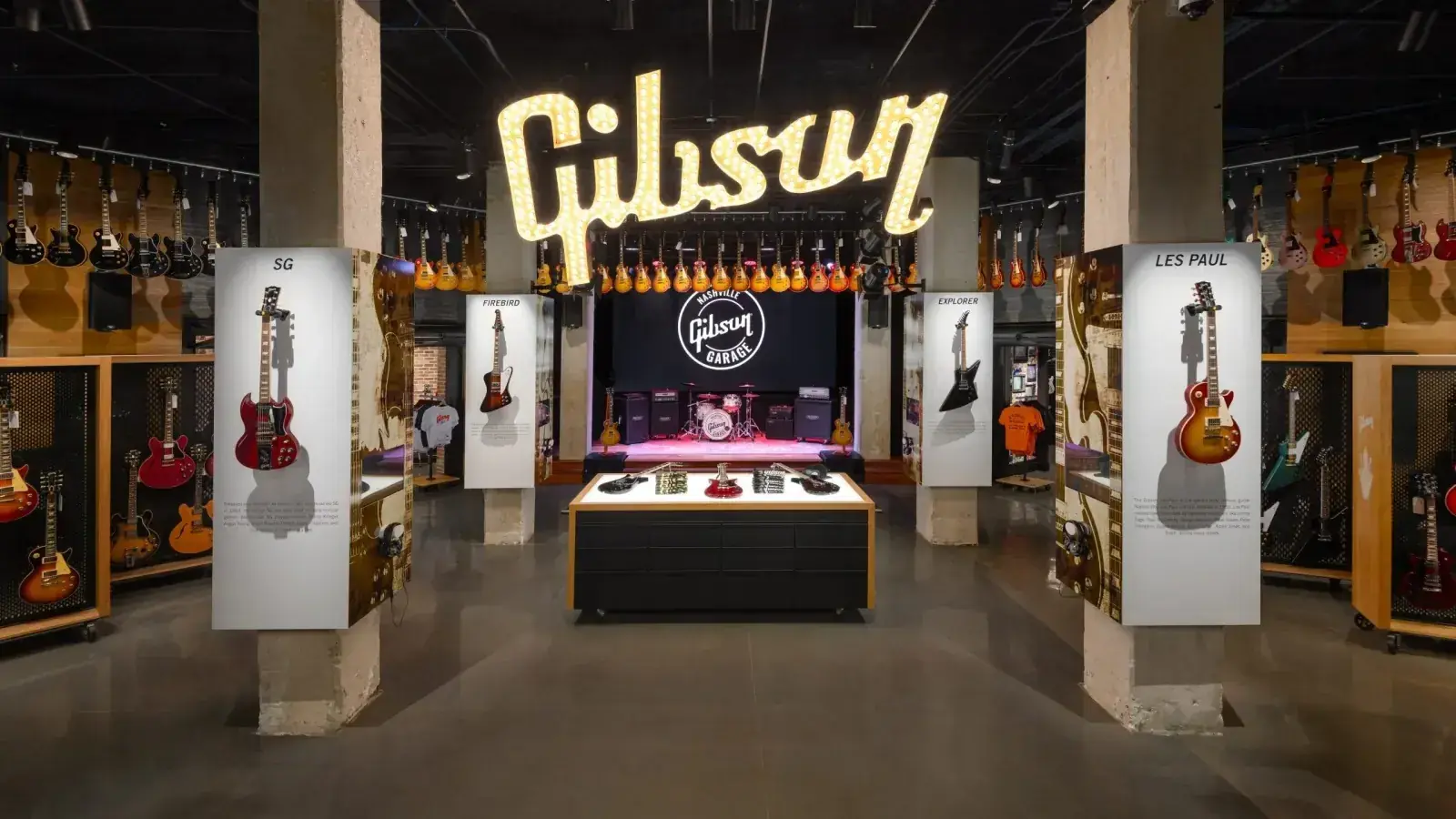 Gibson Garage retail interior with displays