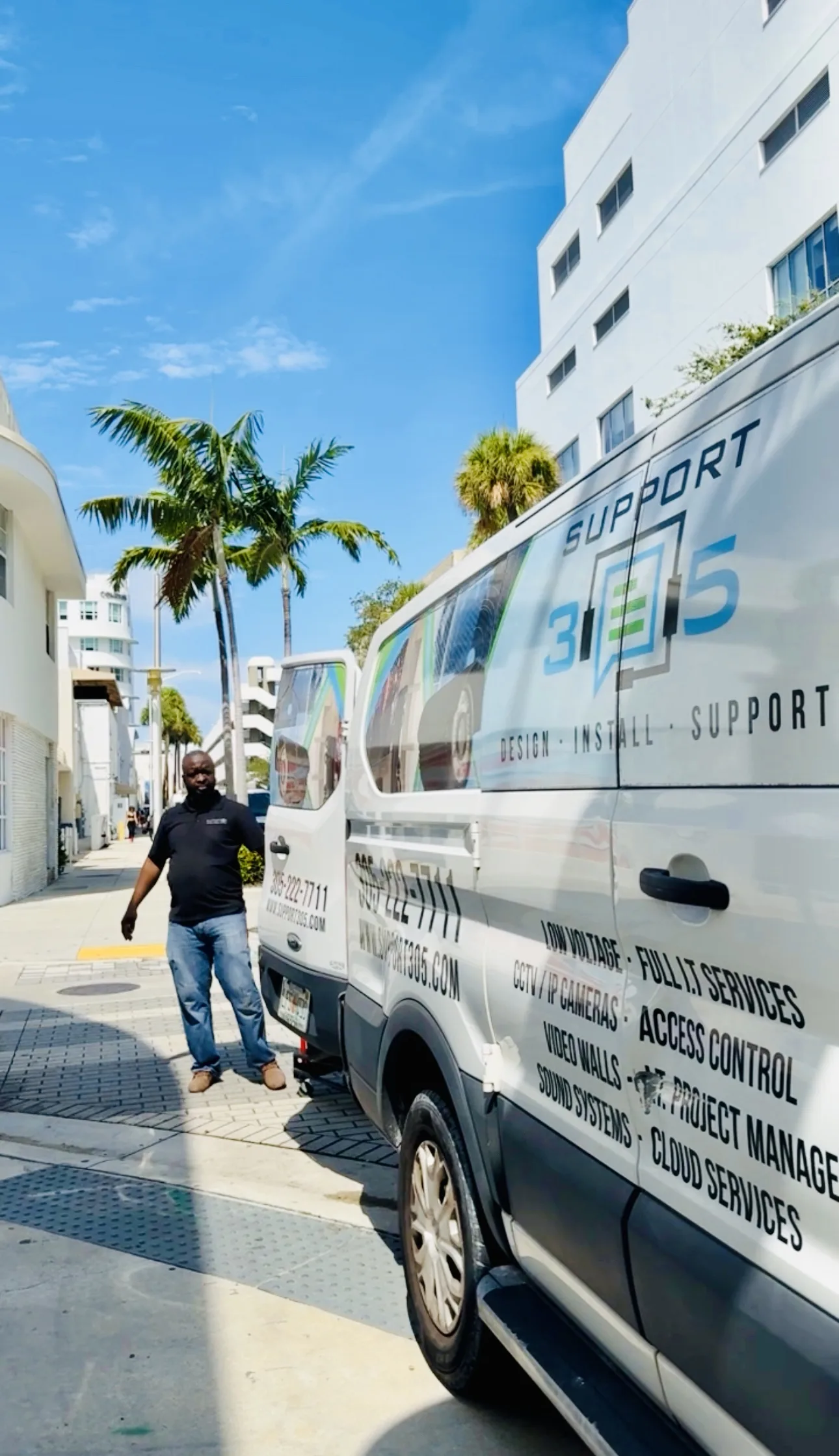 DIST service van on site in Miami